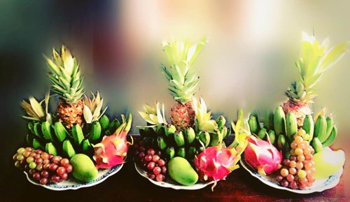 Mâm cỗ hoa quả ngày rằm tháng 7