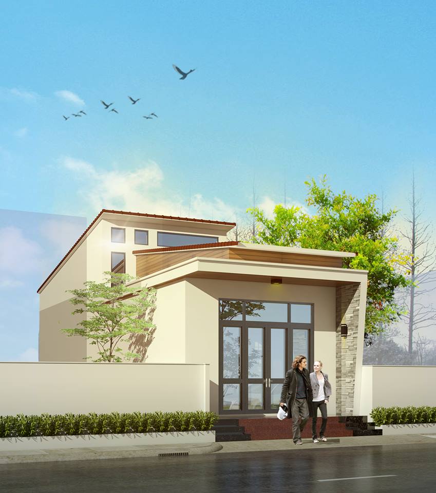 Mẫu nhà cấp 4 mái bằng gác lửng